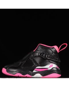 Kids Jordan 8 Pink Black